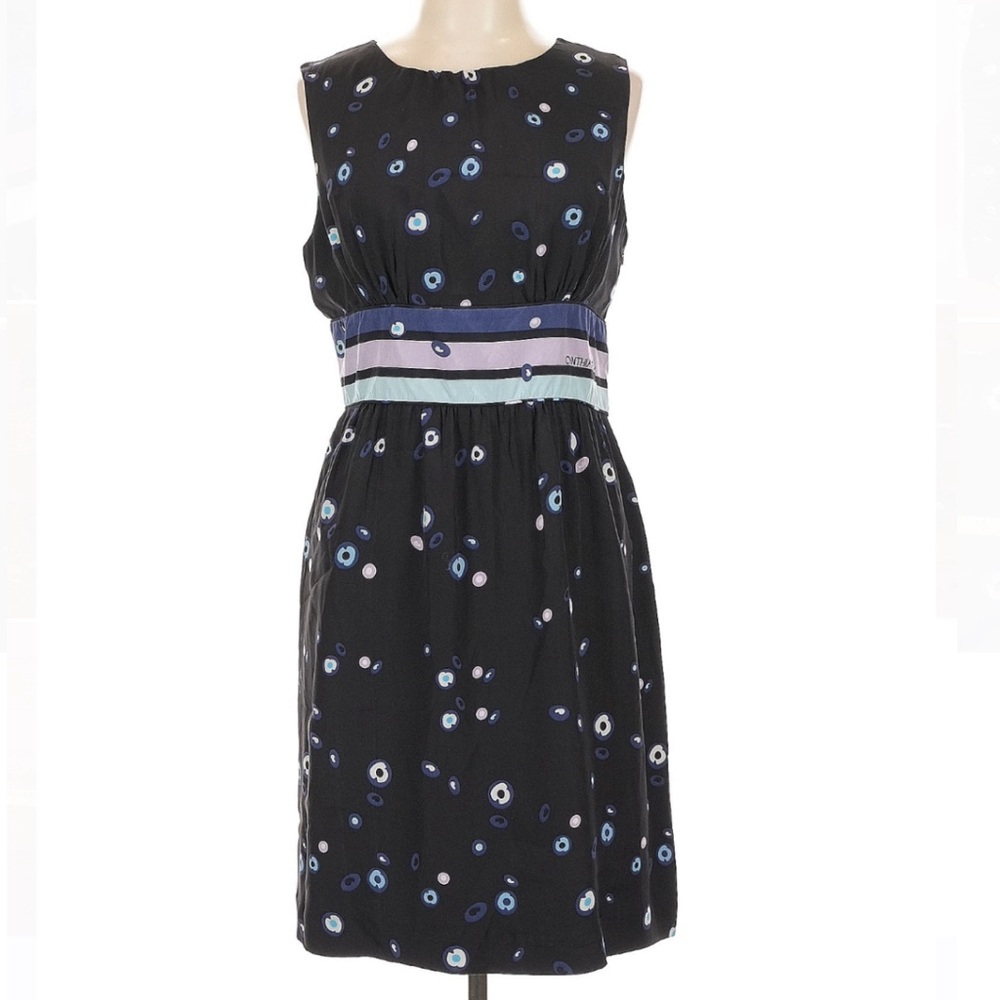 Cynthia Rowley Black Polka Dot Silk Sheath Dress Size 12